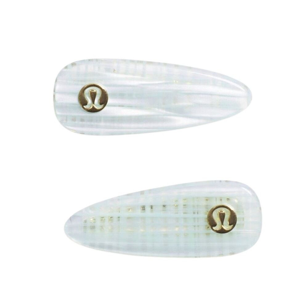 Lululemon Alligator Hair Clips 2 Pack Foam Cloud White